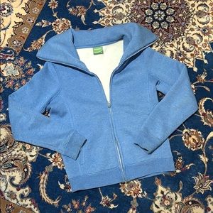 Fleece cozy zip up cowl neck jacket